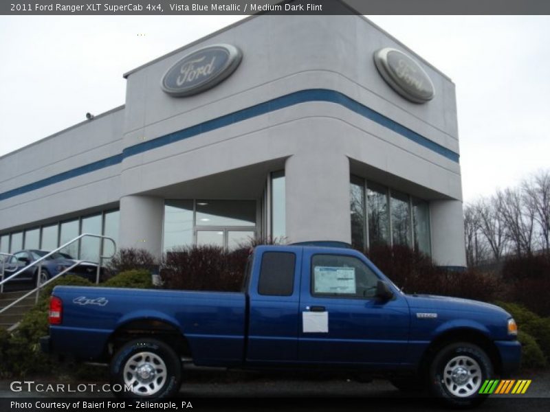 Vista Blue Metallic / Medium Dark Flint 2011 Ford Ranger XLT SuperCab 4x4