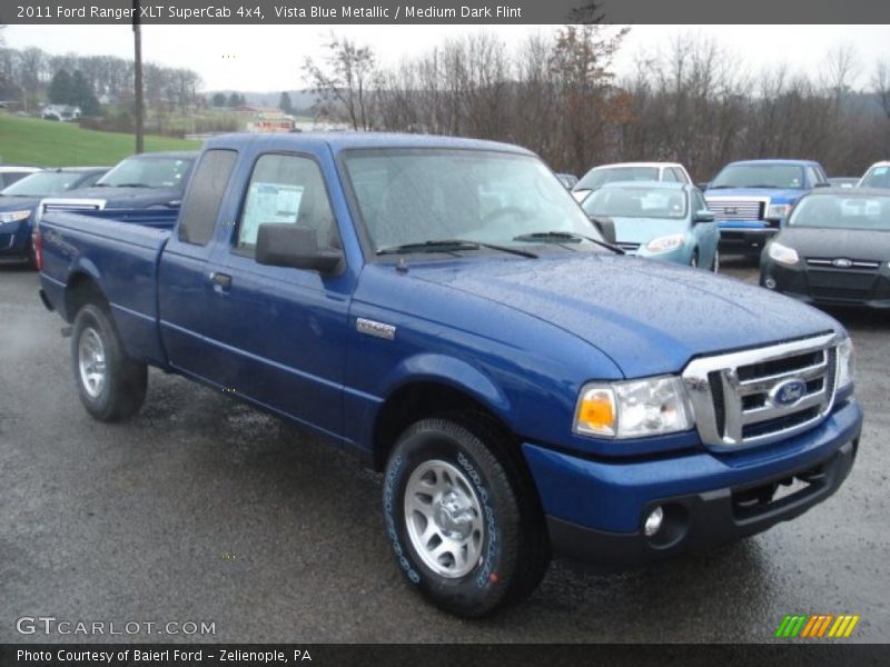 Vista Blue Metallic / Medium Dark Flint 2011 Ford Ranger XLT SuperCab 4x4