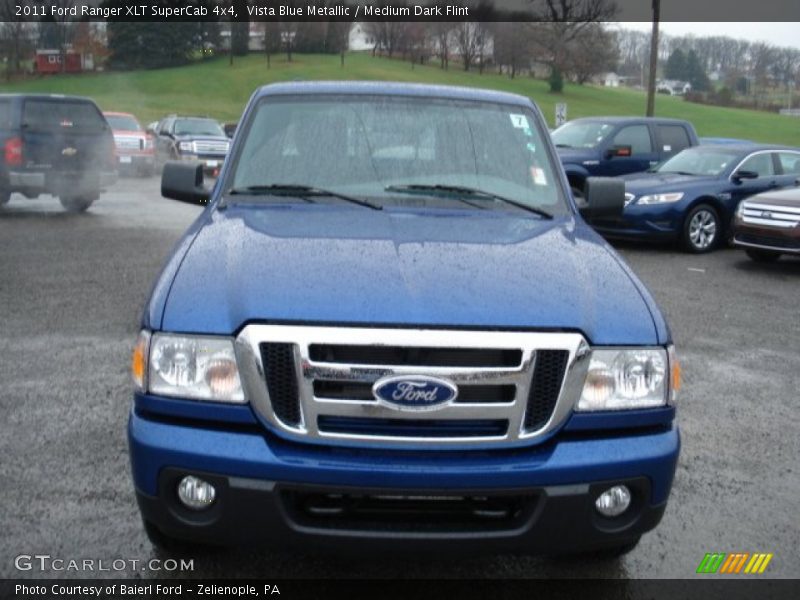 Vista Blue Metallic / Medium Dark Flint 2011 Ford Ranger XLT SuperCab 4x4