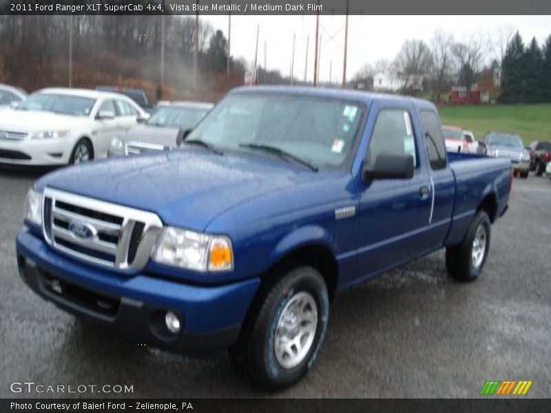 Vista Blue Metallic / Medium Dark Flint 2011 Ford Ranger XLT SuperCab 4x4