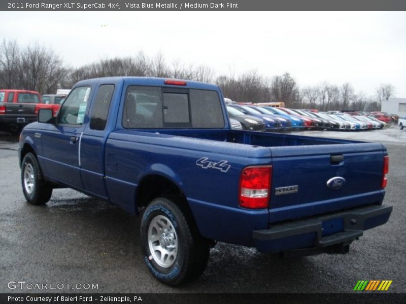 Vista Blue Metallic / Medium Dark Flint 2011 Ford Ranger XLT SuperCab 4x4