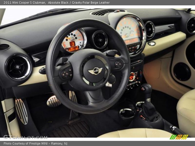 Absolute Black / Gravity Polar Beige Leather 2011 Mini Cooper S Clubman