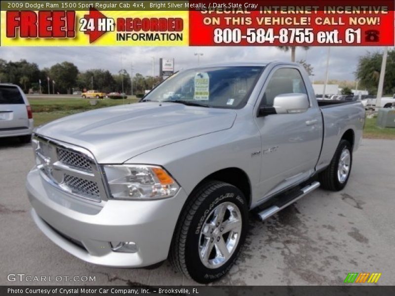 Bright Silver Metallic / Dark Slate Gray 2009 Dodge Ram 1500 Sport Regular Cab 4x4