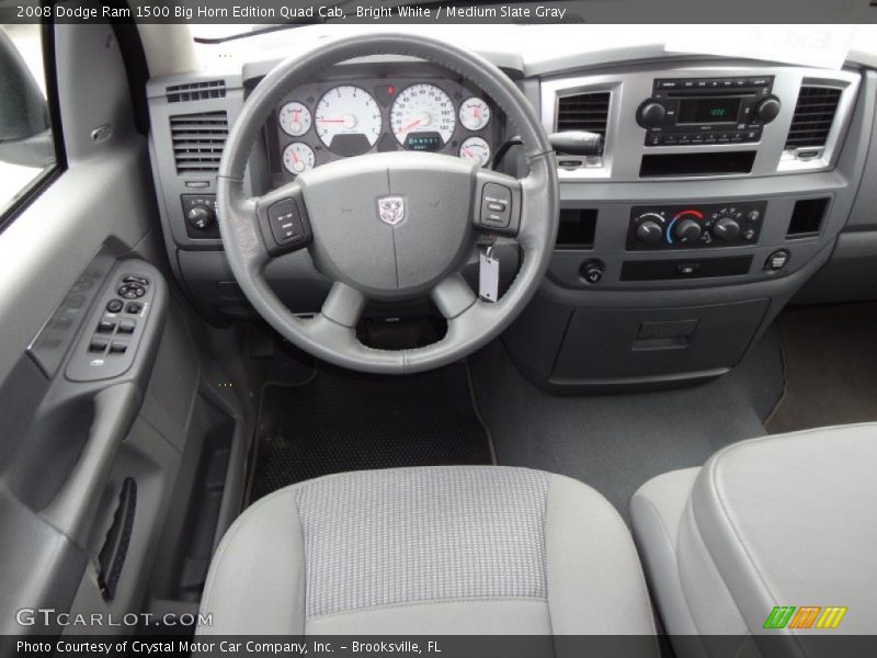 Bright White / Medium Slate Gray 2008 Dodge Ram 1500 Big Horn Edition Quad Cab