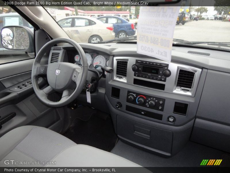 Bright White / Medium Slate Gray 2008 Dodge Ram 1500 Big Horn Edition Quad Cab