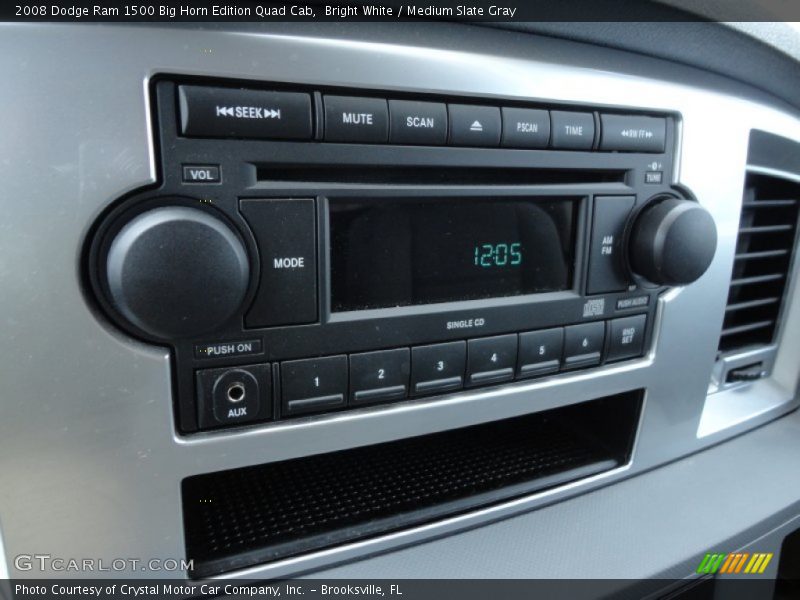 Bright White / Medium Slate Gray 2008 Dodge Ram 1500 Big Horn Edition Quad Cab