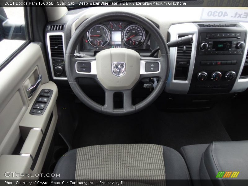 Deep Water Blue Pearl / Dark Slate Gray/Medium Graystone 2011 Dodge Ram 1500 SLT Quad Cab