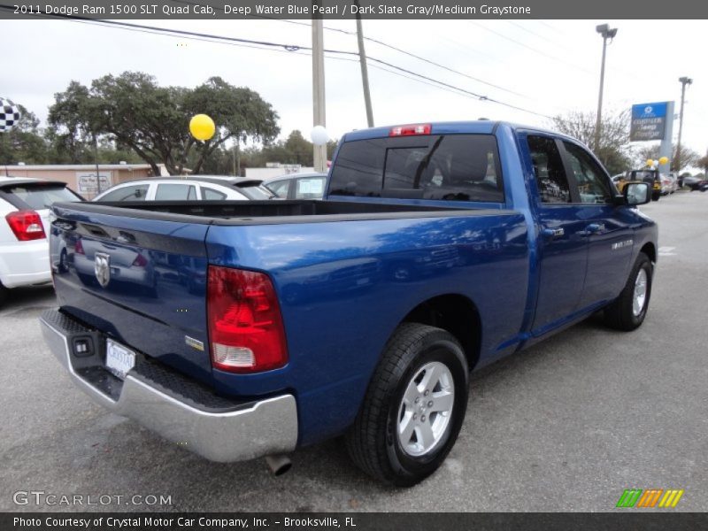 Deep Water Blue Pearl / Dark Slate Gray/Medium Graystone 2011 Dodge Ram 1500 SLT Quad Cab