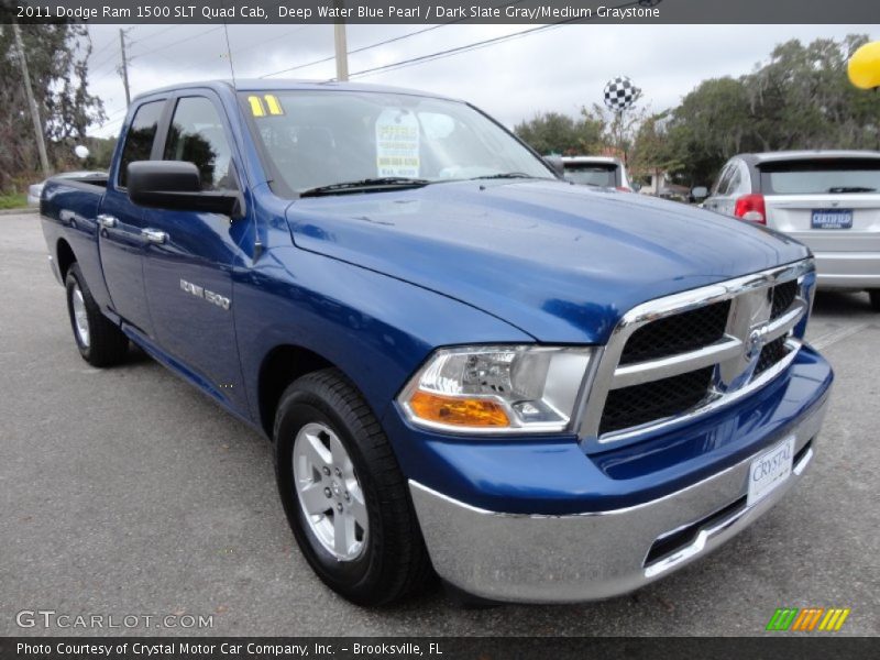 Deep Water Blue Pearl / Dark Slate Gray/Medium Graystone 2011 Dodge Ram 1500 SLT Quad Cab