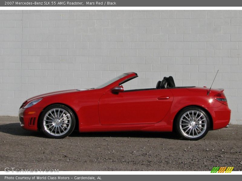 Mars Red / Black 2007 Mercedes-Benz SLK 55 AMG Roadster