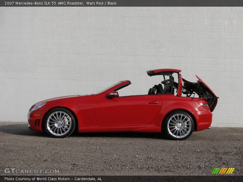 Mars Red / Black 2007 Mercedes-Benz SLK 55 AMG Roadster