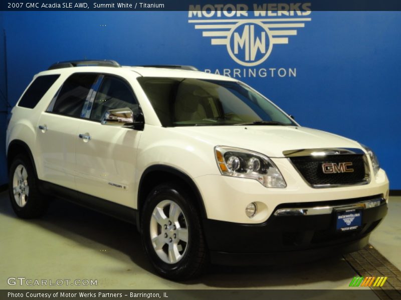 Summit White / Titanium 2007 GMC Acadia SLE AWD