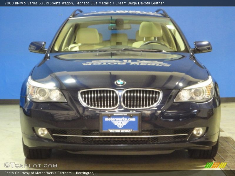 Monaco Blue Metallic / Cream Beige Dakota Leather 2008 BMW 5 Series 535xi Sports Wagon