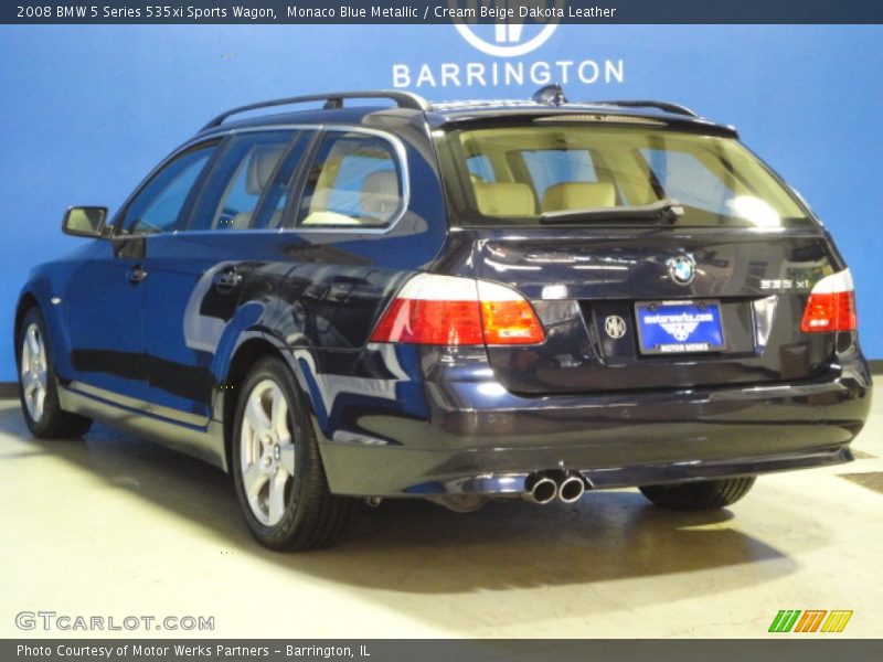Monaco Blue Metallic / Cream Beige Dakota Leather 2008 BMW 5 Series 535xi Sports Wagon