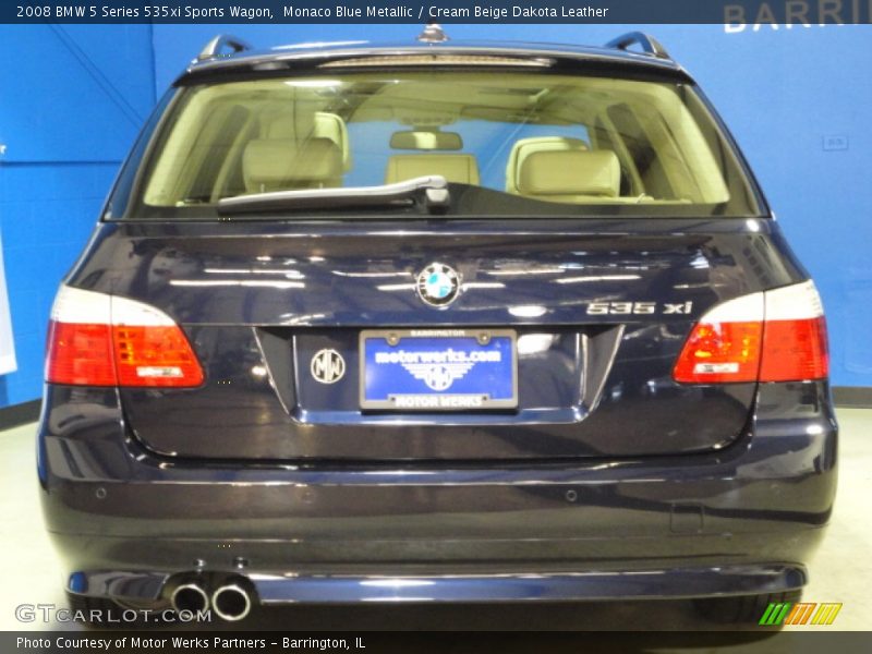Monaco Blue Metallic / Cream Beige Dakota Leather 2008 BMW 5 Series 535xi Sports Wagon
