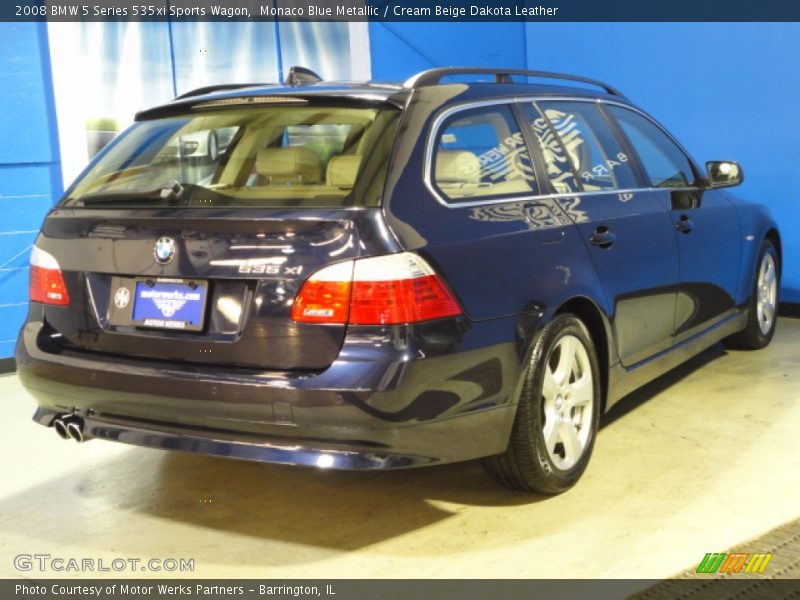 Monaco Blue Metallic / Cream Beige Dakota Leather 2008 BMW 5 Series 535xi Sports Wagon