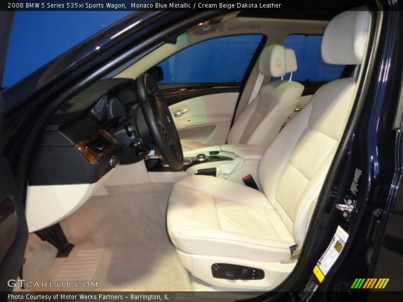 Monaco Blue Metallic / Cream Beige Dakota Leather 2008 BMW 5 Series 535xi Sports Wagon
