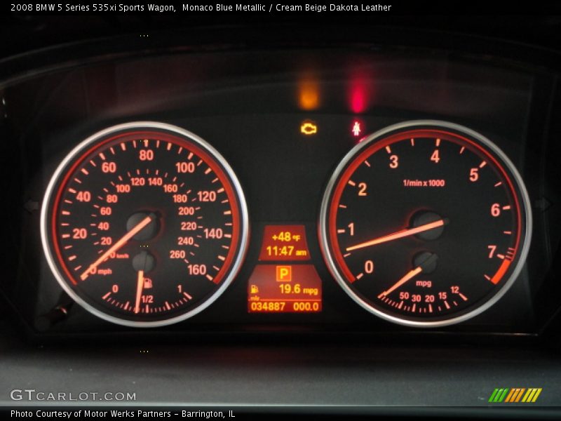 Monaco Blue Metallic / Cream Beige Dakota Leather 2008 BMW 5 Series 535xi Sports Wagon