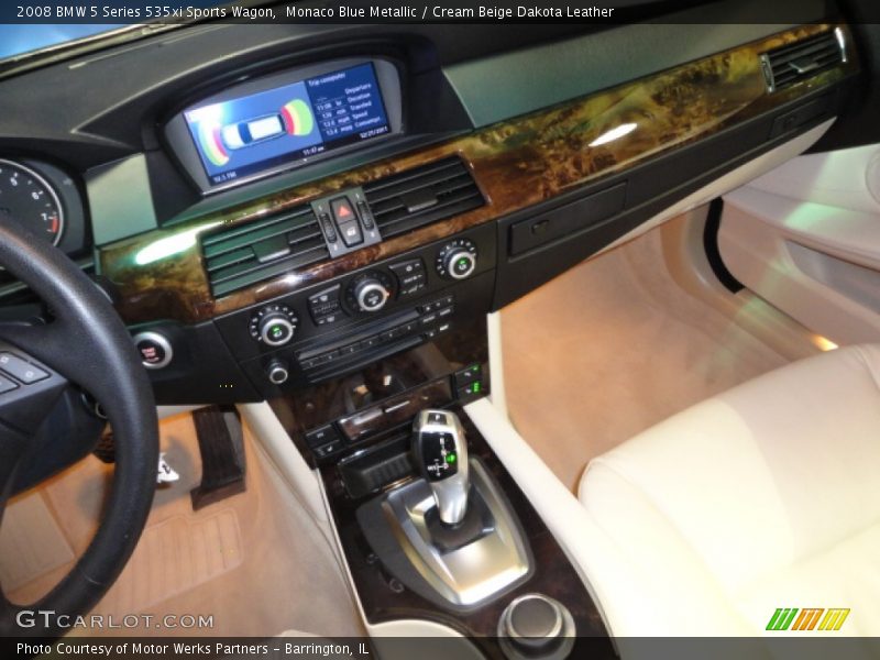 Monaco Blue Metallic / Cream Beige Dakota Leather 2008 BMW 5 Series 535xi Sports Wagon