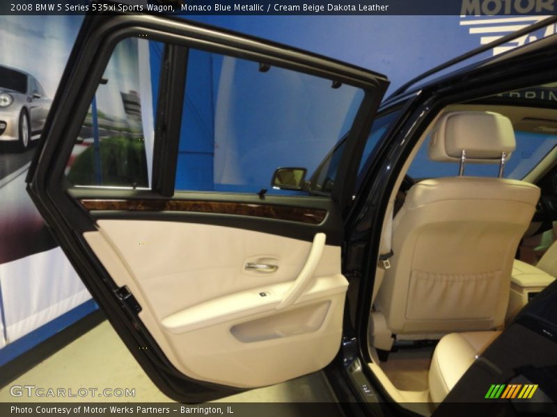 Monaco Blue Metallic / Cream Beige Dakota Leather 2008 BMW 5 Series 535xi Sports Wagon