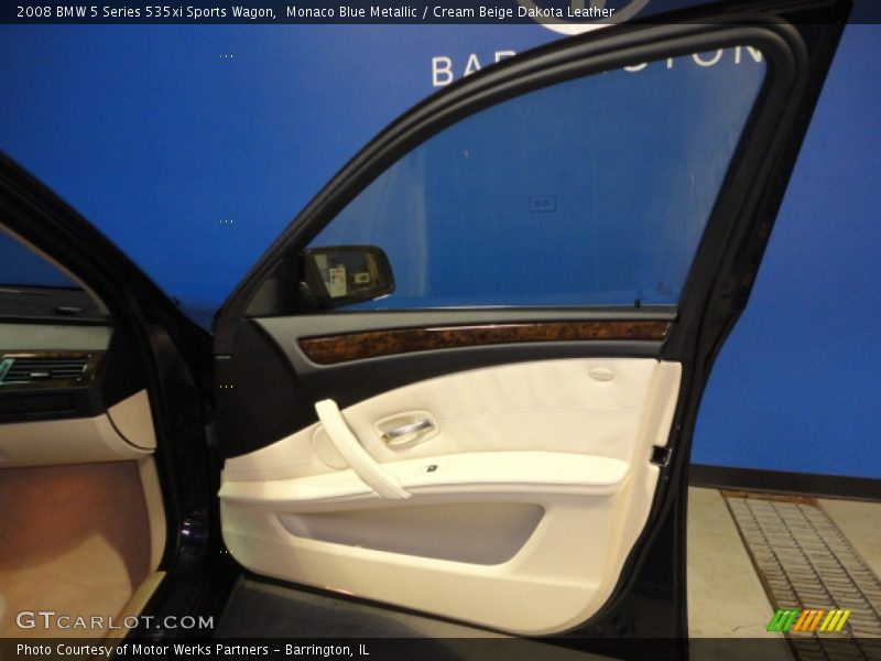 Monaco Blue Metallic / Cream Beige Dakota Leather 2008 BMW 5 Series 535xi Sports Wagon