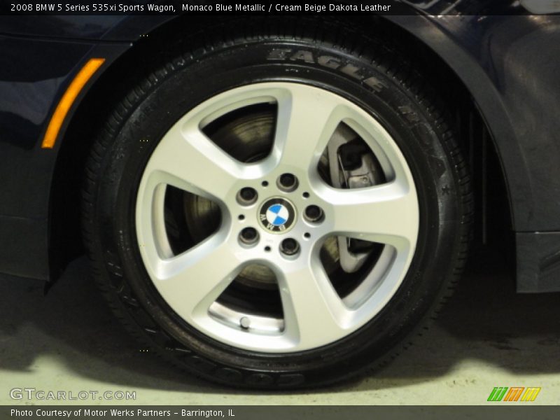 Monaco Blue Metallic / Cream Beige Dakota Leather 2008 BMW 5 Series 535xi Sports Wagon