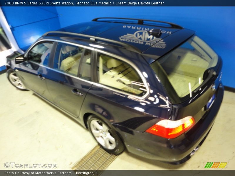 Monaco Blue Metallic / Cream Beige Dakota Leather 2008 BMW 5 Series 535xi Sports Wagon