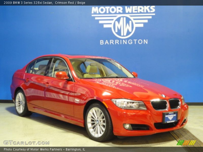 Crimson Red / Beige 2009 BMW 3 Series 328xi Sedan