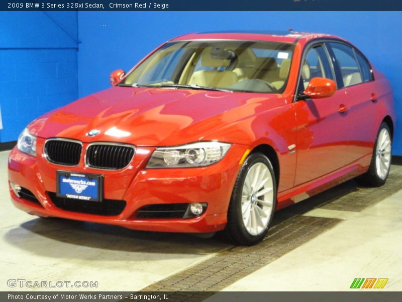 Crimson Red / Beige 2009 BMW 3 Series 328xi Sedan