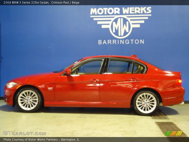 Crimson Red / Beige 2009 BMW 3 Series 328xi Sedan