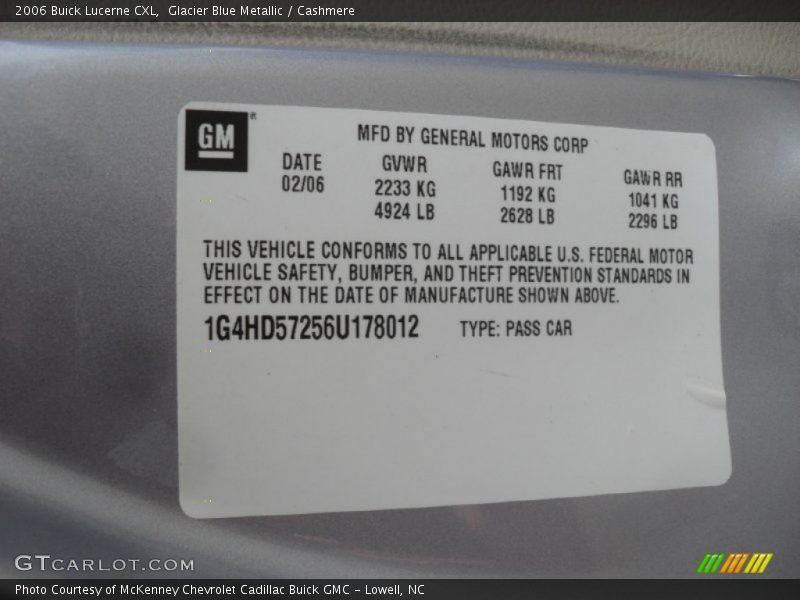 Glacier Blue Metallic / Cashmere 2006 Buick Lucerne CXL