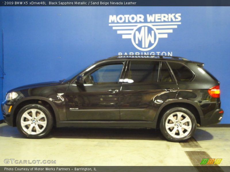 Black Sapphire Metallic / Sand Beige Nevada Leather 2009 BMW X5 xDrive48i