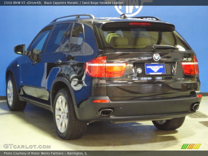 Black Sapphire Metallic / Sand Beige Nevada Leather 2009 BMW X5 xDrive48i