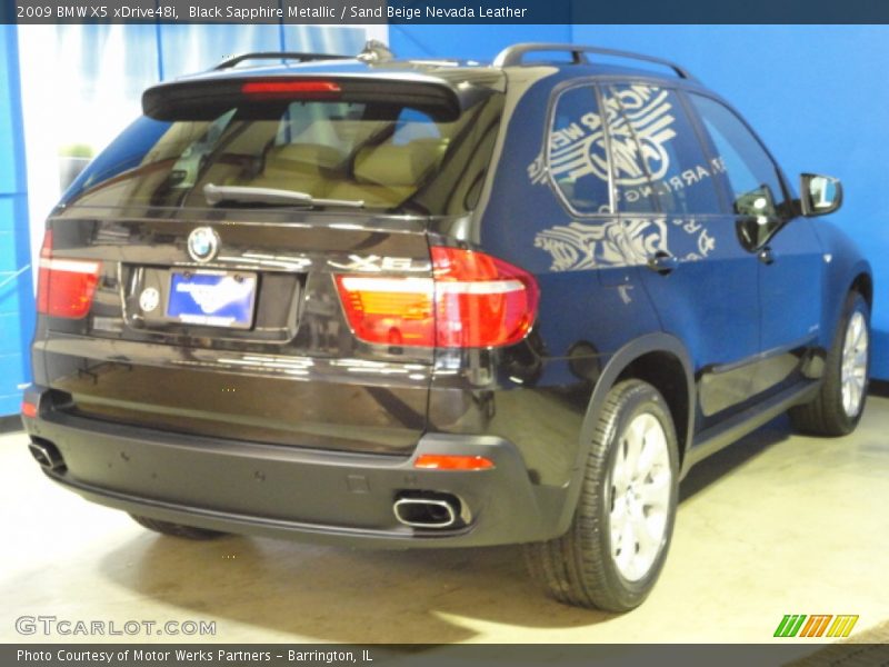 Black Sapphire Metallic / Sand Beige Nevada Leather 2009 BMW X5 xDrive48i