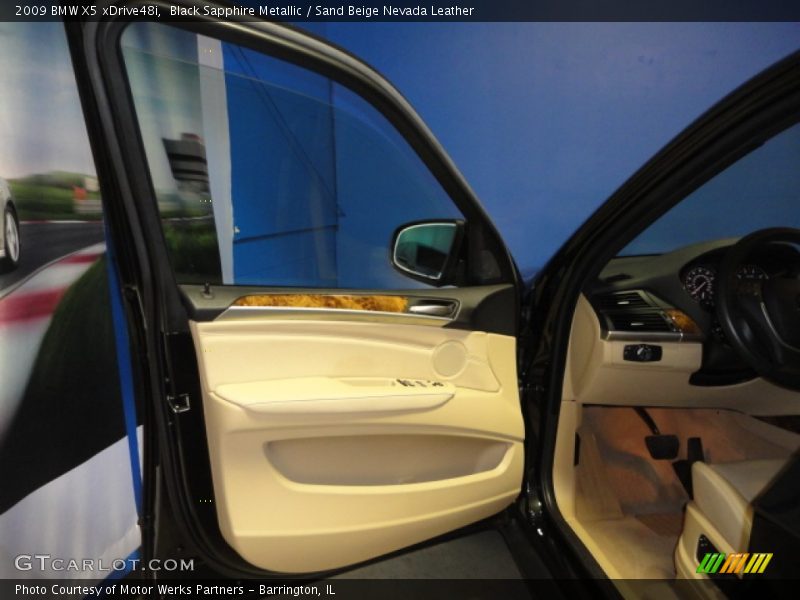 Black Sapphire Metallic / Sand Beige Nevada Leather 2009 BMW X5 xDrive48i