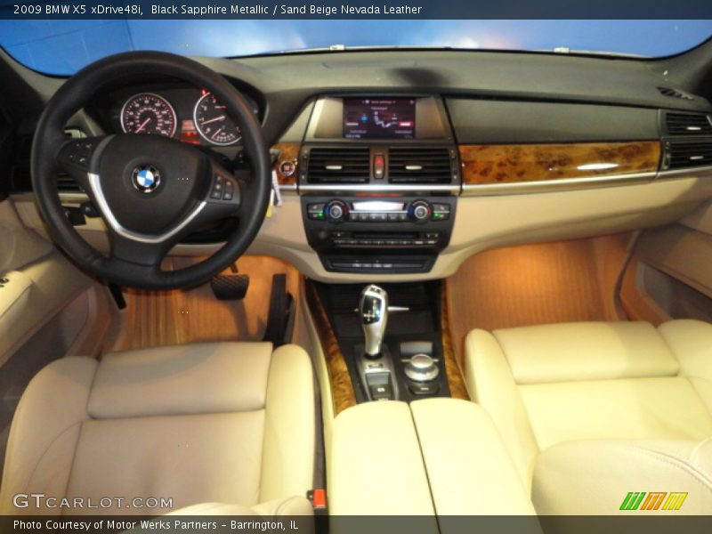 Black Sapphire Metallic / Sand Beige Nevada Leather 2009 BMW X5 xDrive48i