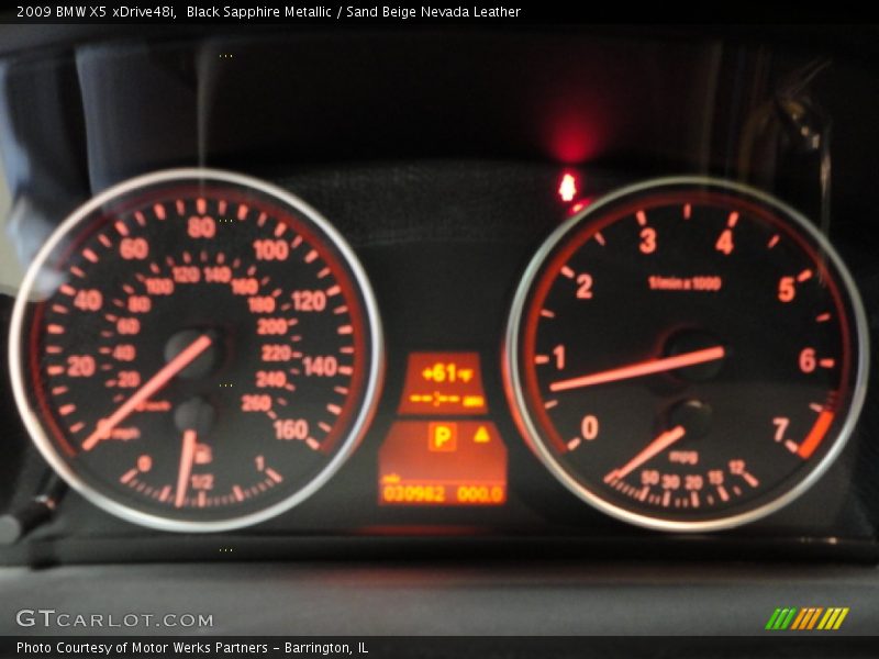 Black Sapphire Metallic / Sand Beige Nevada Leather 2009 BMW X5 xDrive48i