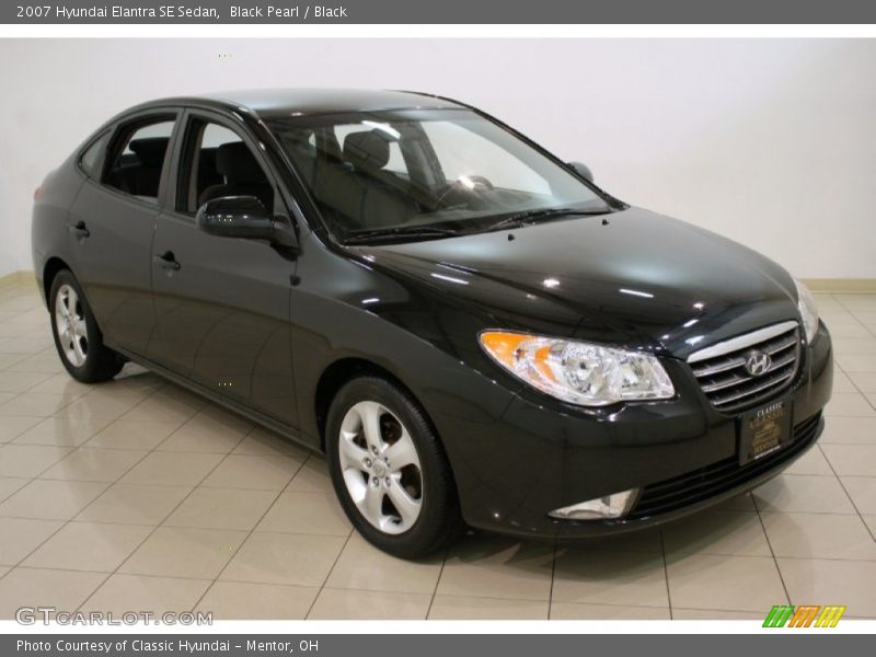 Black Pearl / Black 2007 Hyundai Elantra SE Sedan