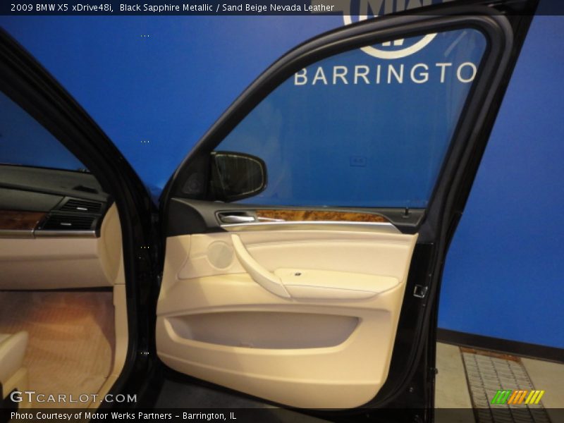 Black Sapphire Metallic / Sand Beige Nevada Leather 2009 BMW X5 xDrive48i