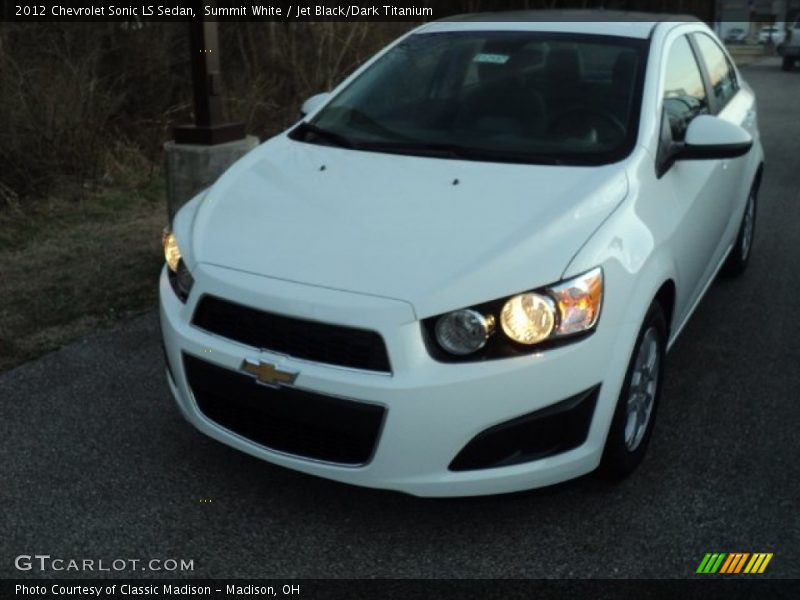 Summit White / Jet Black/Dark Titanium 2012 Chevrolet Sonic LS Sedan