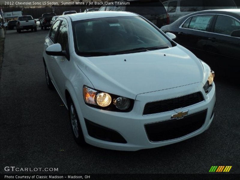 Summit White / Jet Black/Dark Titanium 2012 Chevrolet Sonic LS Sedan