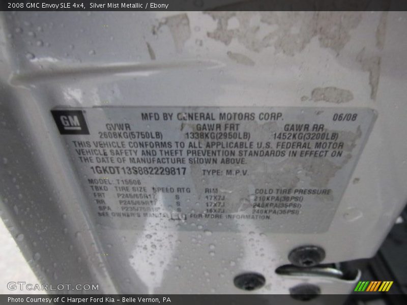 Silver Mist Metallic / Ebony 2008 GMC Envoy SLE 4x4