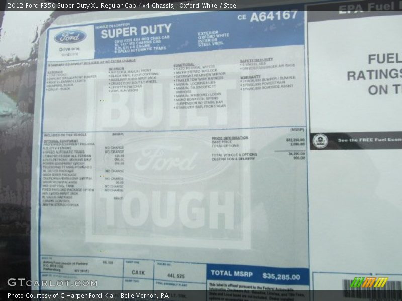 Oxford White / Steel 2012 Ford F350 Super Duty XL Regular Cab 4x4 Chassis