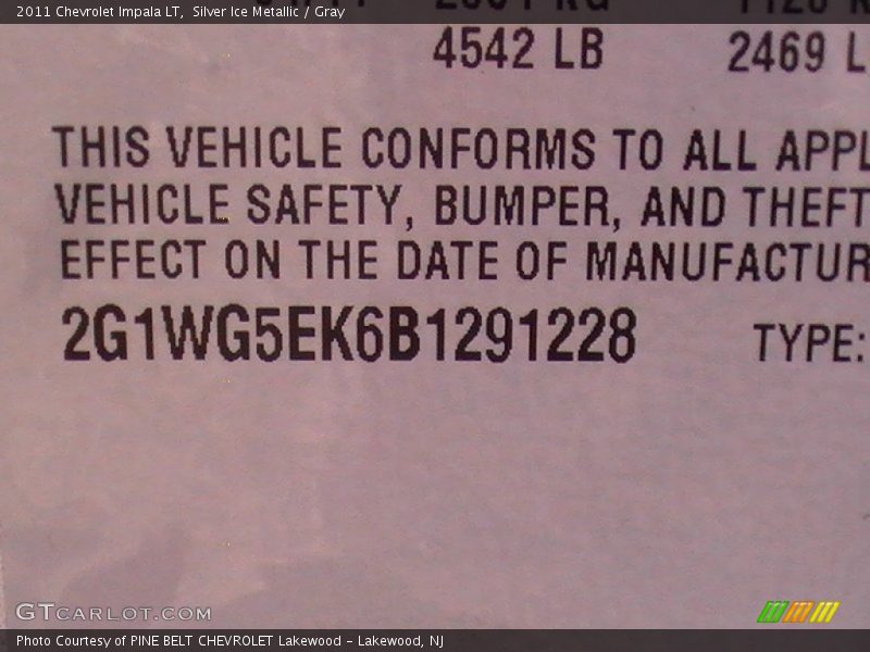 Silver Ice Metallic / Gray 2011 Chevrolet Impala LT