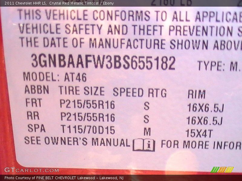 Crystal Red Metallic Tintcoat / Ebony 2011 Chevrolet HHR LS
