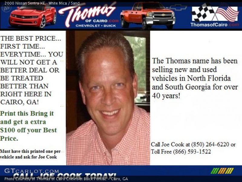 White Mica / Sand 2000 Nissan Sentra XE