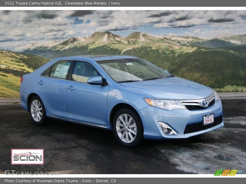 Clearwater Blue Metallic / Ivory 2012 Toyota Camry Hybrid XLE