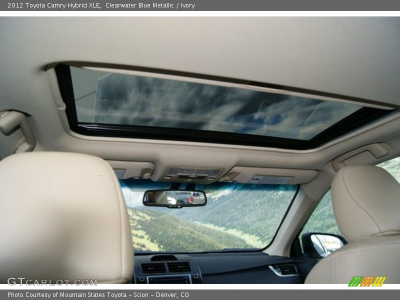 Clearwater Blue Metallic / Ivory 2012 Toyota Camry Hybrid XLE
