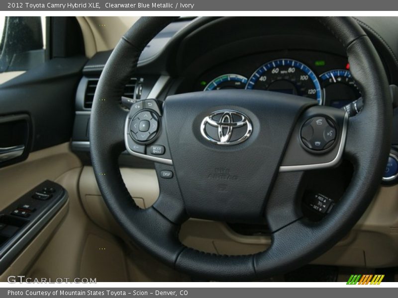 Clearwater Blue Metallic / Ivory 2012 Toyota Camry Hybrid XLE