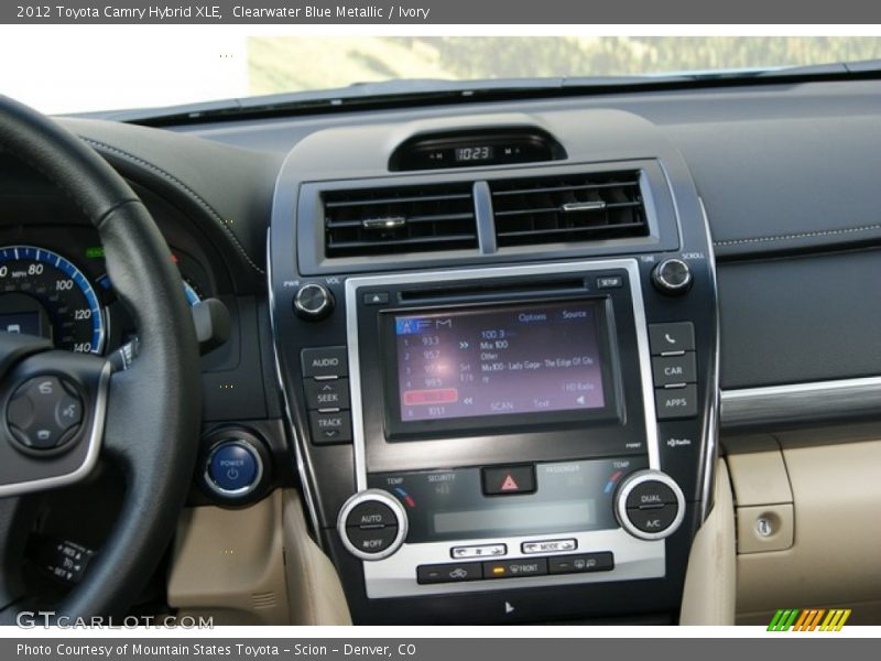 Clearwater Blue Metallic / Ivory 2012 Toyota Camry Hybrid XLE